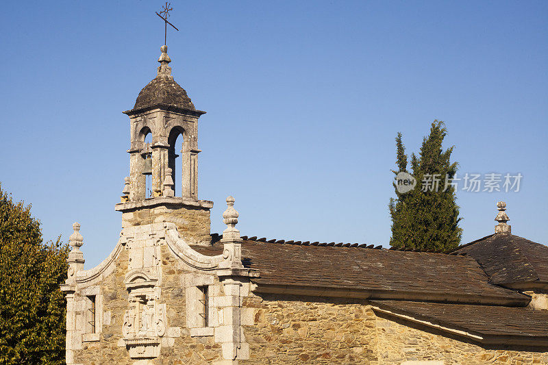 古老的小石头教堂，Ribeira Sacra，加利西亚，西班牙。